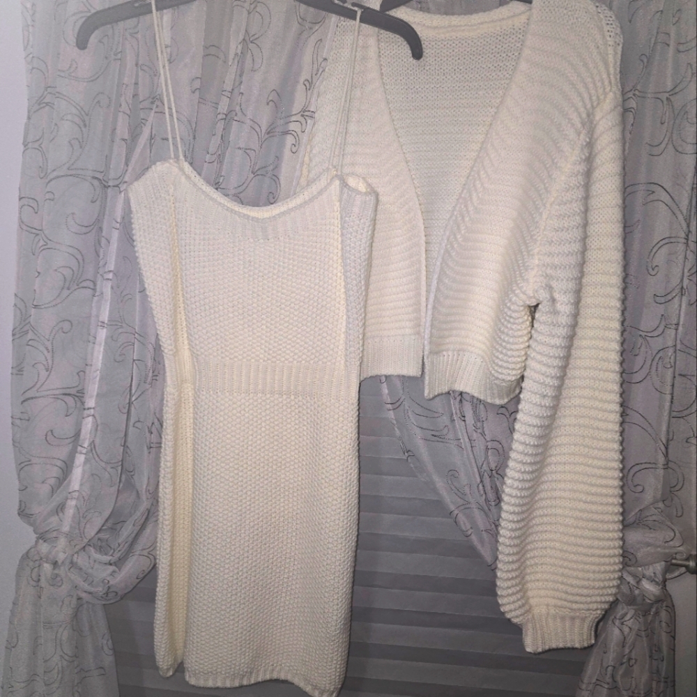 Sweater dress with jacket